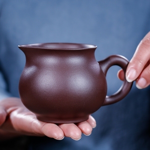 家用茶具陶瓷大容量分茶大号茶道紫泥清水泥纯手工公道杯全手工杯