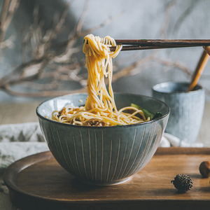 Lototo日式餐具陶瓷碗创意个性饭碗大碗汤碗拉面碗家用吃饭ins风