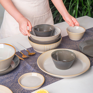 lototo碗碟套装家用日式陶瓷碗盘子创意高档简约碗筷组合餐具套装