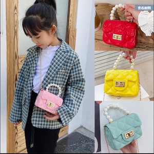 韩国简约儿童包包单肩斜挎包女童时尚公主珍珠手提小香包女孩小包