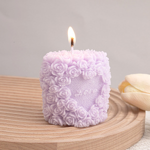 玫瑰花柱球型花朵绣球造型香薰蜡烛摆件浪漫求婚生日庆祝伴手礼物