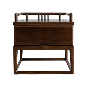 新中式禅意床头柜储物柜白蜡木柜子全实木床头柜客厅小柜子
