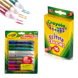 Crayola绘儿乐可水洗闪光胶水笔儿童安全手工贺卡涂鸦DIY绘画闪亮