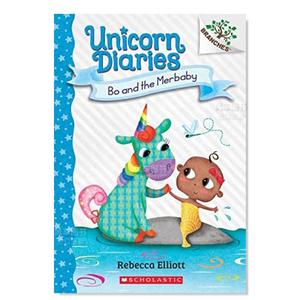 【预 售】独角兽日记5：独角兽与梅尔巴比：一本桥梁书 Unicorn Diaries #5: Bo And The Merbaby: A Branches Book英文儿童绘本原