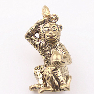 猴子生肖纯黄铜钥匙扣挂件儿童玩具男女礼品手把件镇纸创意礼品