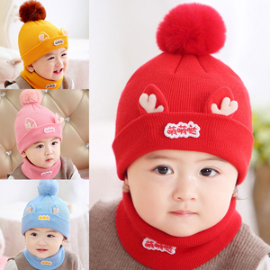 秋冬男女12个月婴儿帽子红色过年冬季1岁宝宝小孩可爱2超萌0冬天6