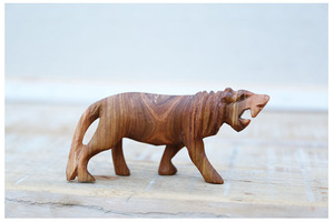 小狮子 肯尼亚纯手工 木雕 非洲 进口工艺品实木木质装饰家居
