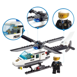 兼容乐高军事飞机警察直升机儿童启蒙益智拼装带人偶积木男孩玩具