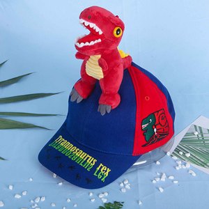 夏季儿童太阳棒球鸭舌帽创意可爱Q版恐龙毛绒公仔儿童遮阳防晒帽