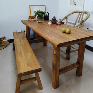 茶桌专用凳子老榆木长条凳长板凳实木原木长凳条凳家用喝茶长茶凳