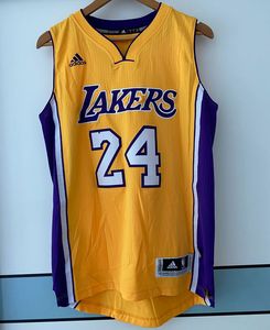 元年正品 ADIDAS 刺绣SW NBA湖人队24号科比黄色篮球服 球衣