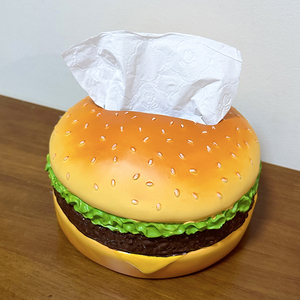 汉堡纸巾盒创意卡通可爱趣味麦当劳收纳盒桌面装饰客厅茶几抽纸盒