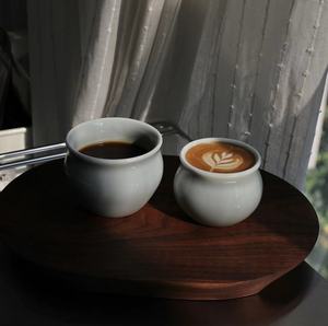 渺渺 暘谷集市 厚釉 晕染咖啡杯 140/240ml 咖啡店出品器具