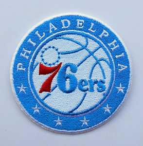 NBA费城76人队徽篮球刺绣补丁贴电脑绣花布贴背胶臂章LOGO