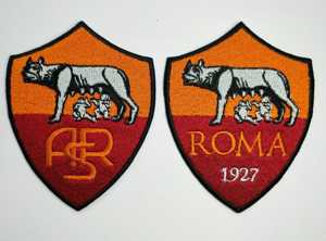 意甲罗马队徽Roma足球豪门刺绣补丁贴电脑绣花布贴背胶LOGO