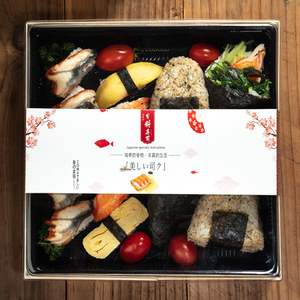 卡木龙木制寿司包装外卖盒套餐拼盘打包盒一次餐盒日式樱花寿司盒