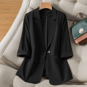 西装外套女2024年夏季新款韩版气质显瘦黑色休闲薄款职业西服上衣