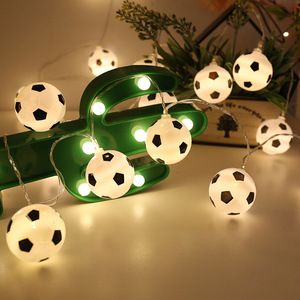 2024欧洲杯足球装饰用品酒吧主题商场LED彩灯创意灯串KTV户外串灯