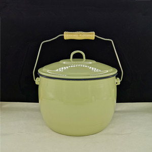 老式搪瓷提锅汤桶储米桶米缸猪油桶带盖盆汤锅化验桶熬药锅手提锅