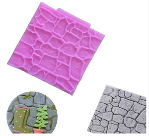 岩石墙皮树皮树纹硅胶翻糖模具 DIY蛋糕花边装饰石砖墙面烘焙模具