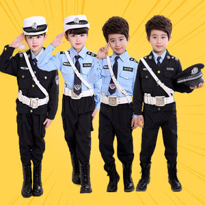 儿童男警服演出服特种兵警察套装长袖军衣外套春秋警察服军训制服