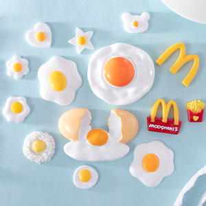 仿真奶油手机壳美容材料 DIY饰品树脂配件薯条爆米花鸡蛋花荷包蛋