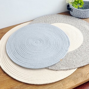 北欧日式 素色圆形简约桌垫 地毯 加厚棉线沙发垫 床边垫 茶几垫