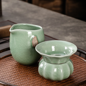 茶具公道杯茶漏套装分茶器一体分茶杯紫砂茶海公平杯陶瓷配件家用