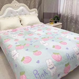 特价韩国床盖卡通儿童双面斜纹纯棉砂洗被全棉绗缝被夹棉床垫床单