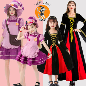 万圣节儿童成人服装女童糖果女巫cosplay女巫婆吸血鬼角色扮演服