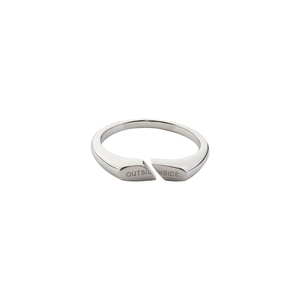 独立设计师品牌  925纯银 斜切口错位可调节中性男女情侣质感戒指