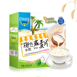 包邮 Heroyal/皇麦世家 椰丝牛奶燕麦片600g盒装含糖早餐营养冲饮