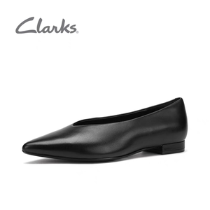 Clarks其乐女鞋2021秋季新款一脚蹬浅口尖头方跟单鞋Laina15 Easy