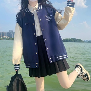 棒球服少女早春秋2024新款初中高中学生学院风休闲ins潮女生外套