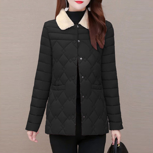 九江羽绒棉衣棉服女款冬季2023新款时尚小个子黑色短款夹棉袄外套