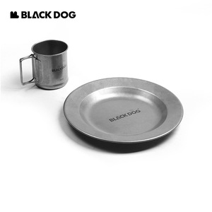 Blackdog黑狗户外不锈钢复古餐具野外露营餐盘户外杯子盘子野炊装