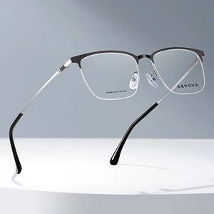 super lens•眉线半框超轻纯钛大框商务男士眼镜架可配镜片品牌