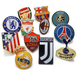 尤文皇马利物浦切尔西阿森纳AC米兰国米巴黎足球队徽金属徽章胸针
