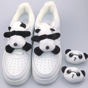 毛绒熊猫鞋带扣适配小白鞋板鞋 鞋子上的装饰品可爱个性大熊猫diy