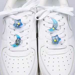 蓝色珍珠星星月亮空军一号af1鞋带配饰鞋子上的装饰品配件diy鞋扣
