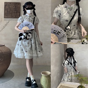 【小熊猫】原创设计新中式中国风短袖连衣裙娃娃裙改良lolita少女
