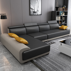 新款真皮沙发客厅北欧大小户型乳胶简约现代猫抓皮布艺沙发可拆洗