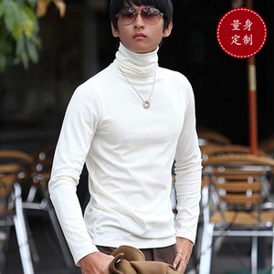 秋冬新款韩版男士修身堆领长袖T恤 高领打底衫纯棉保暖大码内衣