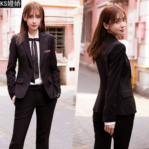 西装外套女春秋职业装正装套装女大学生韩版黑色小西服上衣工作服