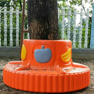 儿童树装饰幼儿园小区休闲塑料玩具大厅柱子围椅圆形卡通围栏椅