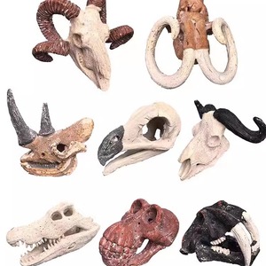 头骨猛犸象鳄鱼非洲野牛盘羊犀牛剑齿虎老鹰猿人儿童化石挖掘玩具