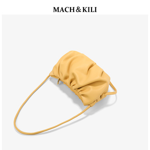 MACH＆KILI MK 黄色云朵包软皮小包包女2024新款高级感洋气斜挎包