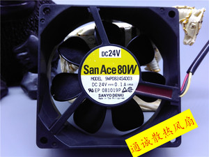 San Ace 80W 9WP0824S4D03 24V 0.1A 8CM 8025 变频器 防水 风扇