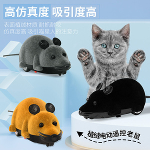 猫咪玩具电动遥控老鼠逗猫棒仿真假老鼠解闷神器幼猫自嗨猫咪用品