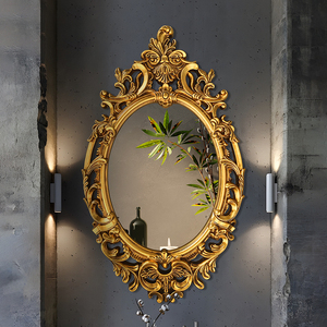 法式美式复古椭圆形浴室镜框梳妆台镜框油画框相框装饰框拍摄相框